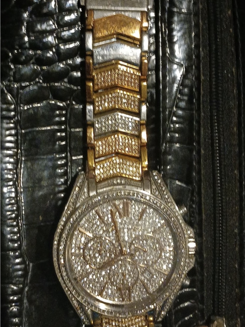 Michael Kors Two-Tone Gold and Silver Pavé Men's Bracelet Watch
